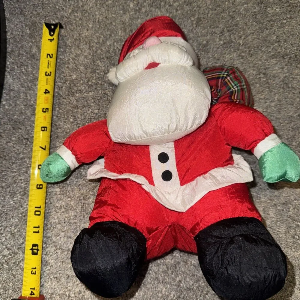 Vtg Parachute 1993 Gibson Santa Claus Plush Stuffed Toy Christmas Puff Aluff 14”
